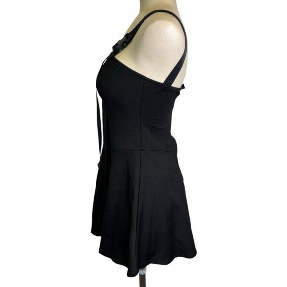 NWT CURRENT MOOD DOLLSKILL Black Mini Dress Buckle Straps Size Small - Picture 2 of 6
